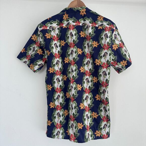 Kurt River Shirt Mens Large Hawaiian Hula Girl Floral Tiki Camp All Over Print - Picture 7 of 9